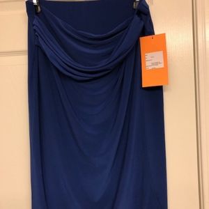 DKNY Royal Blue Faux-Wrap Skirt